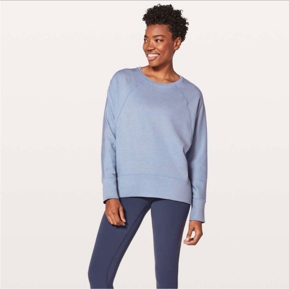 Lululemon Time Out Crew *Reversible Heathered Deep Indigo - Picture 4 of 14